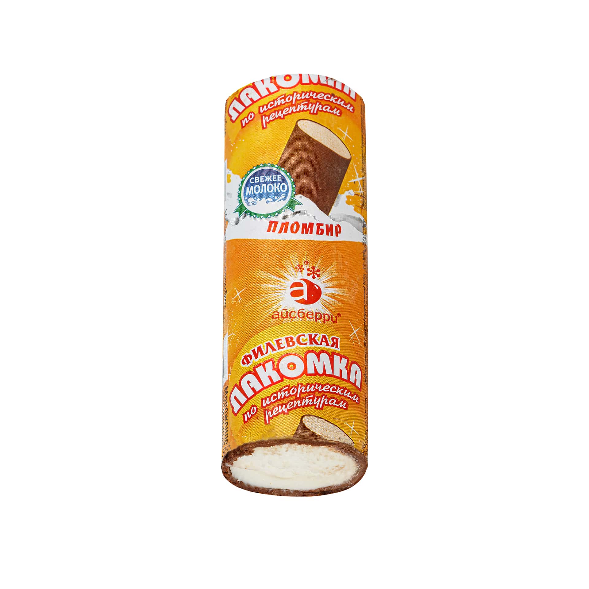 Мороженое пломбир ванильный во взбитой шоколадной глазури Филевская лакомка 90 г 7536LED, общий вид, купить оптом с доставкой по москве и московской области, недорого, низкая цена