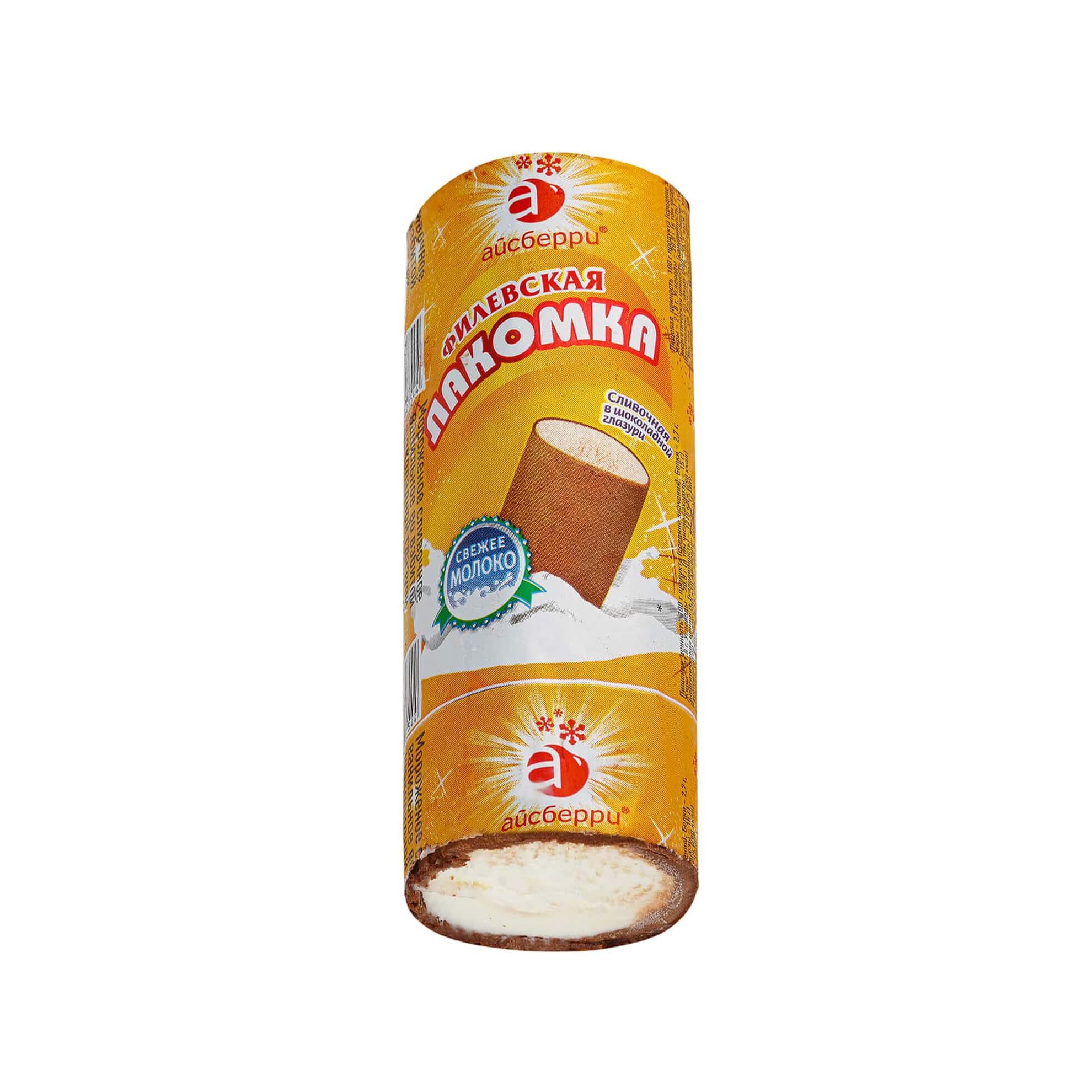 Мороженое сливочное ванильное во взбитой шоколадной глазури Филевская лакомка 90 г 7537LED, общий вид, купить оптом с доставкой по москве и московской области, недорого, низкая цена