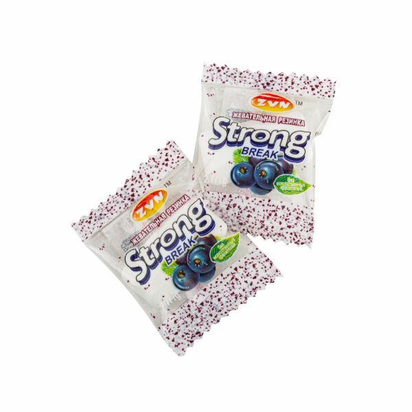 Жевательная резинка Strong Break со вкусом черники и мяты ZVN 486 г (2,7 г * 180 шт) 8173LED, общий вид, купить оптом с доставкой по москве и московской области, недорого, низкая цена