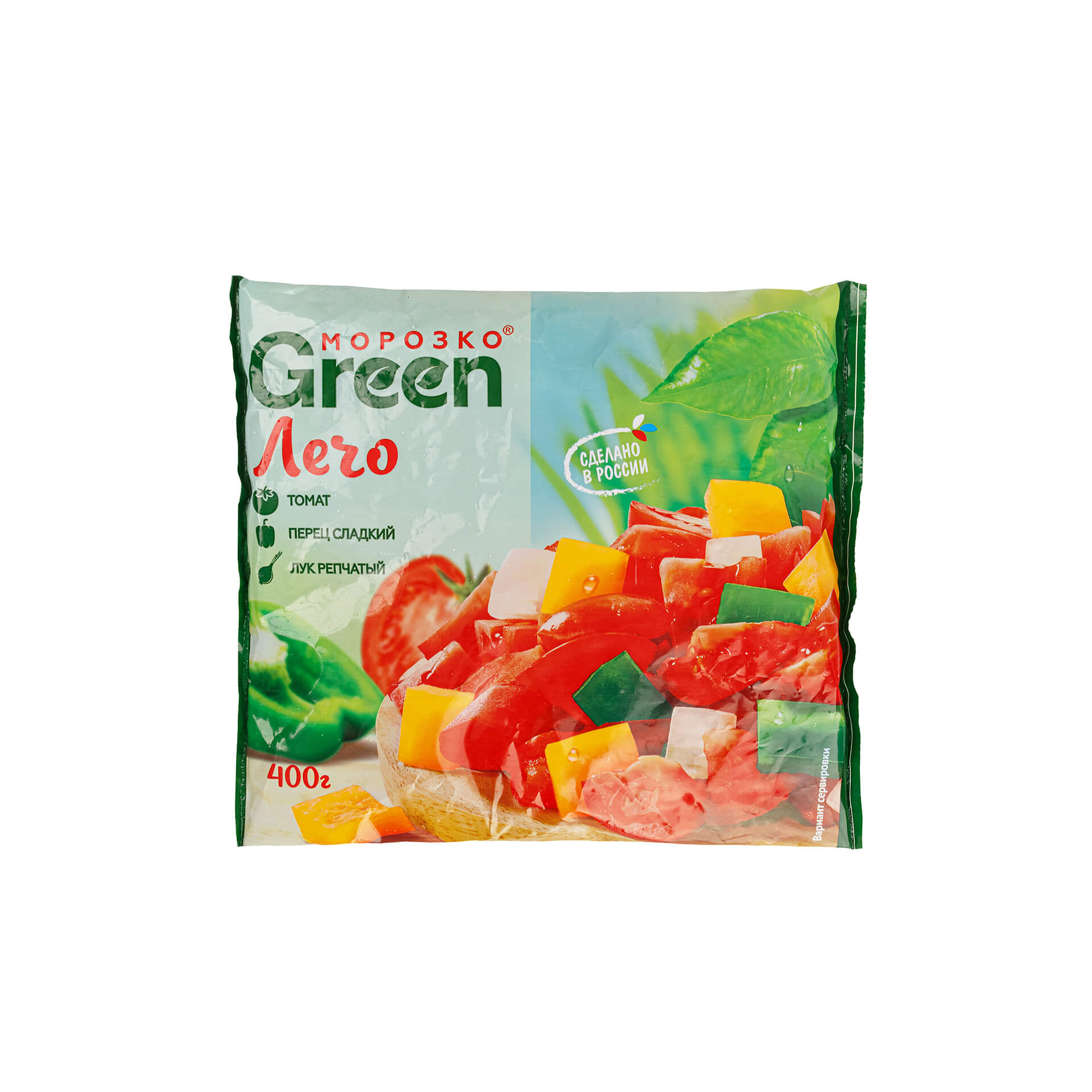 Быстрозамороженная овощная смесь "Лечо" Морозко Green 400 г 8215LED, общий вид, купить оптом с доставкой по москве и московской области, недорого, низкая цена